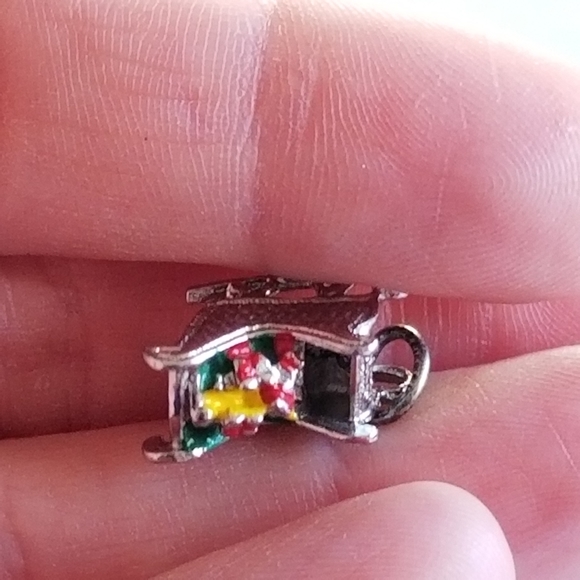 Vintage Sterling Silver charm Santa Sleigh with gifts Christmas 925 enamel - Picture 11 of 14